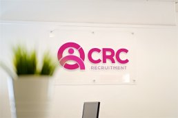 CRC Recruitment Logo on perspex sign