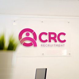 CRC Recruitment Logo on perspex sign