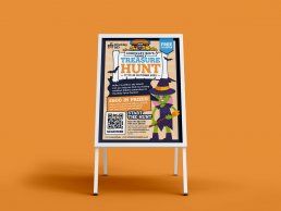 Hinckley BID's Family Treasure Hunt A-board with Poster